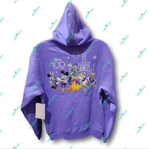 DISNEYLAND DISNEY 100 MICKEY AND FRIENDS PURPLE PULLOVER HOODIE